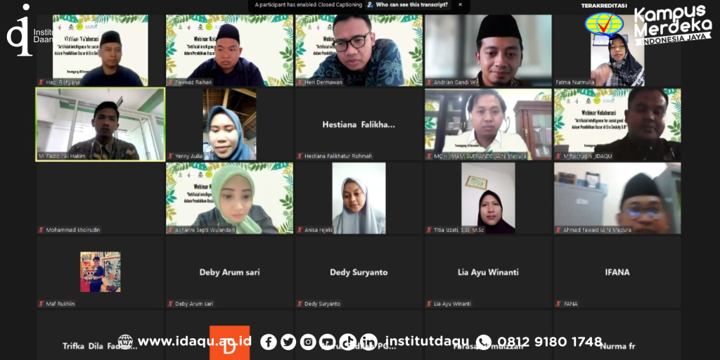 Prodi PGMI INISNU Temanggung Adakan Webinar Bersama Idaqu : Artificial Intelligence Pendidikan Dasar